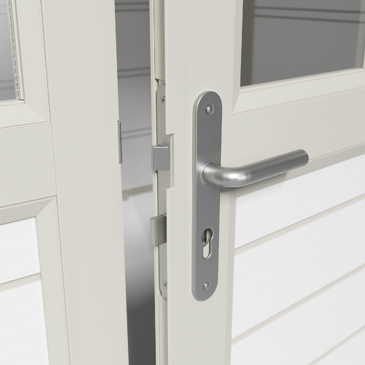 Abri de jardin 7,5 m² blanc - gris_vert Déco