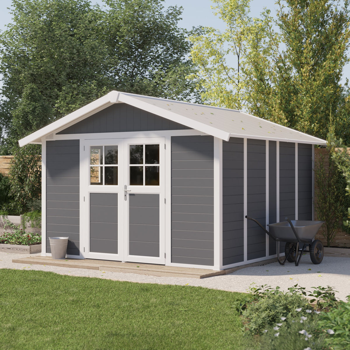 Abri de jardin 11 m² gris foncé Déco