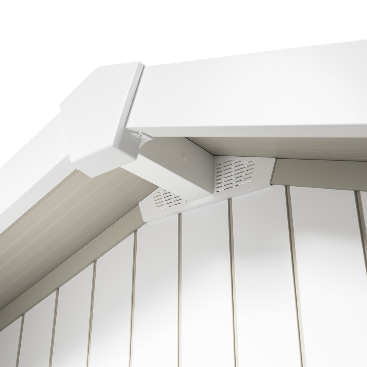 Abri de jardin 11 m² blanc-gris_vert Déco