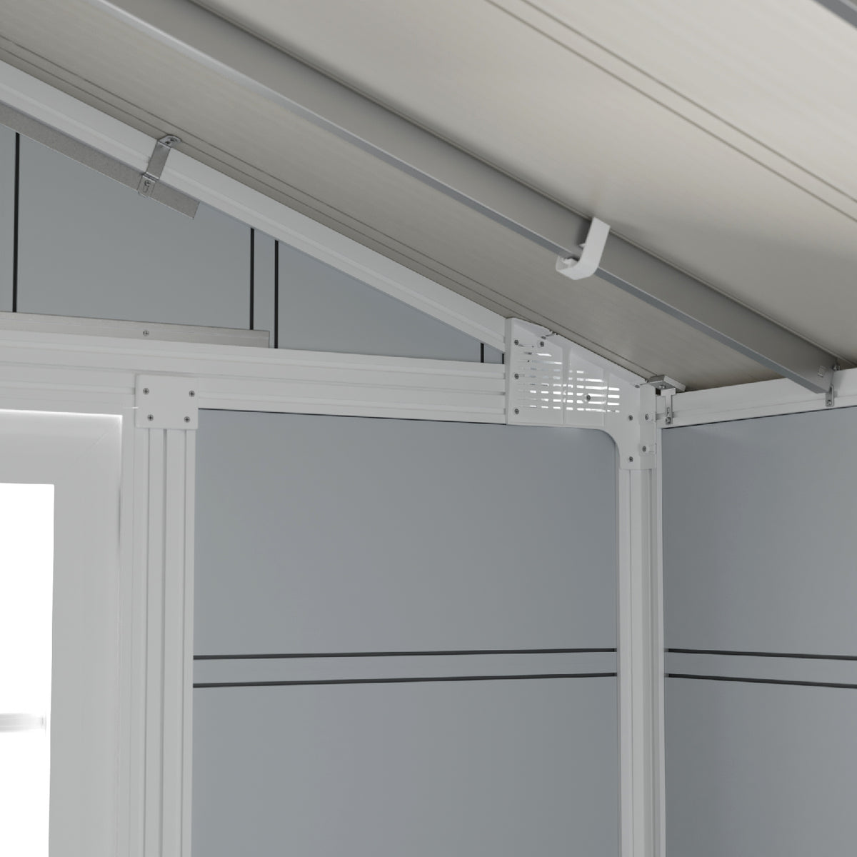 Abri de jardin 4,9 m² gris clair Déco