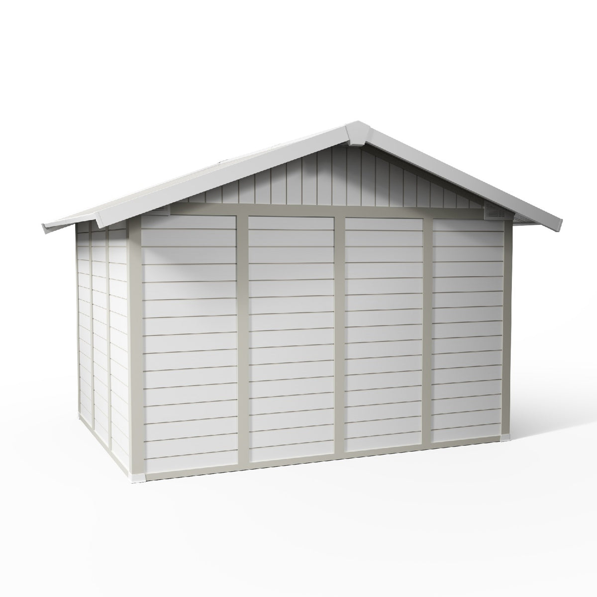 Abri de jardin 7,5 m² blanc - gris_vert Déco
