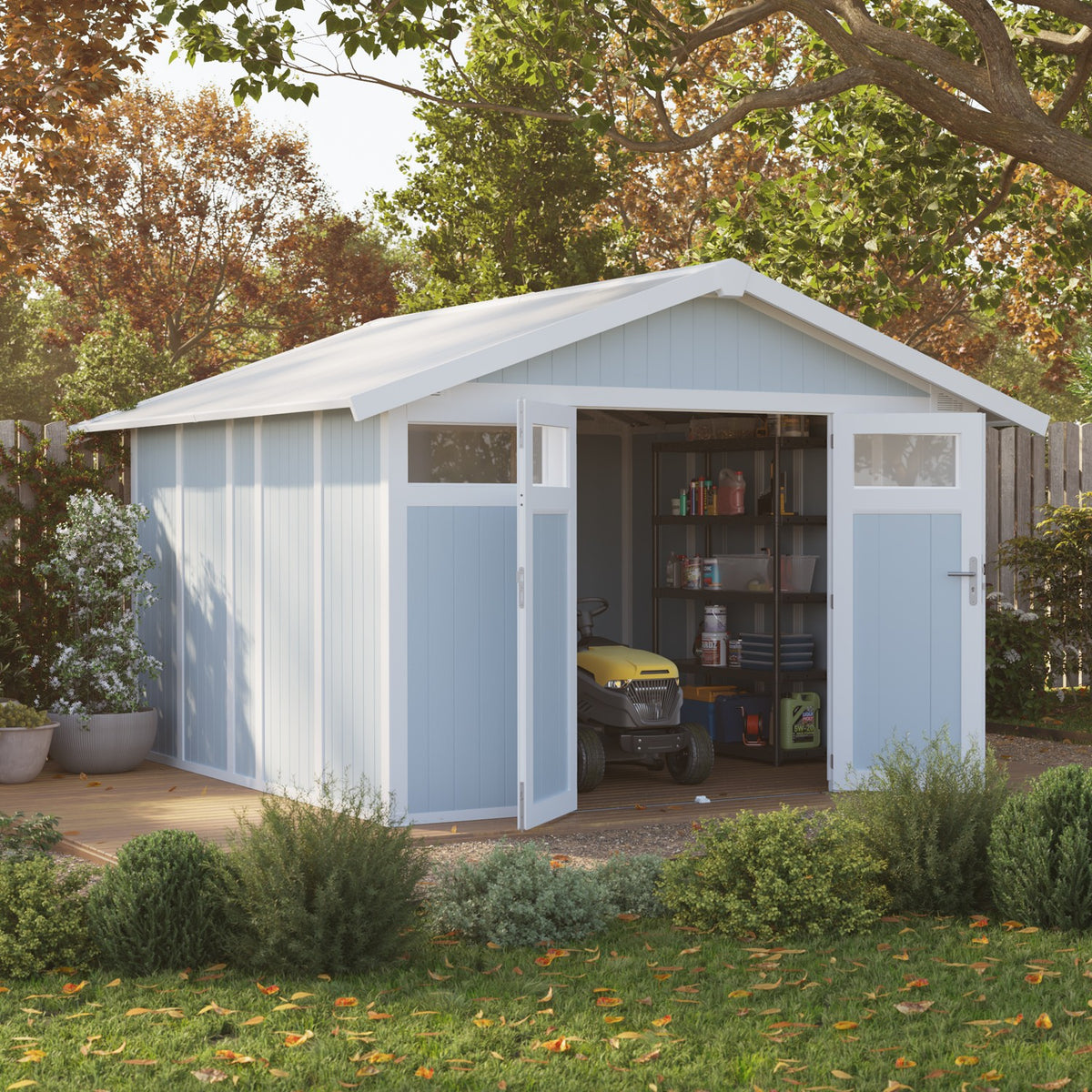 Abri de jardin 11 m² gris - bleu Utility