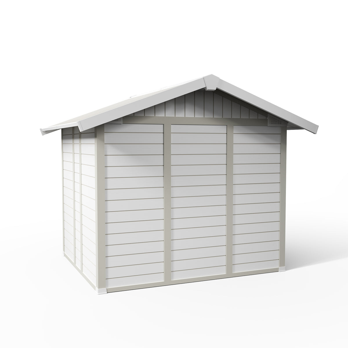 Abri de jardin 4,9 m² blanc - gris_vert Déco